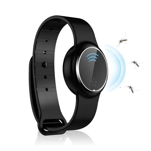 Braccialetto Repellente per Zanzare, Ultrasuoni Bracciale Repellente Mosquito, Braccialetto Anti-zanzare con Cavo di Ricarica USB, Braccialetto per Prevenire le Zanzare per Interni ed Esterni (nero)