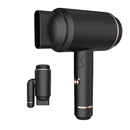 Asciugacapelli Senza Fili Ricaricabile, Asciugacapelli Pieghevole Da Viaggio, Mini Asciugacapelli USB con Aria Calda/Fredda, per Donne, Bambini, Campeggio, Spiagge,Nero