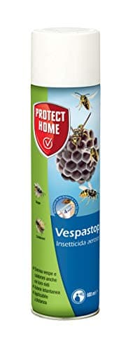 Protect Home Vespastop, Insetticida a base di schiuma e piretro naturale che elimina i nidi di vespe e calabroni a distanza di sicurezza, 600ml