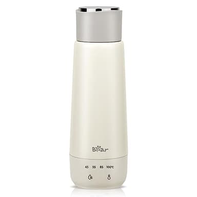 Bear 300 ml 4-Temperatura Bollitore Elettrico 3-in-1 Bollitore Elettrico da Viaggio Doppio Strato 304 Fodera in Acciaio Inossidabile Piccola Tazza Portatile di Isolamento Termico Veloce