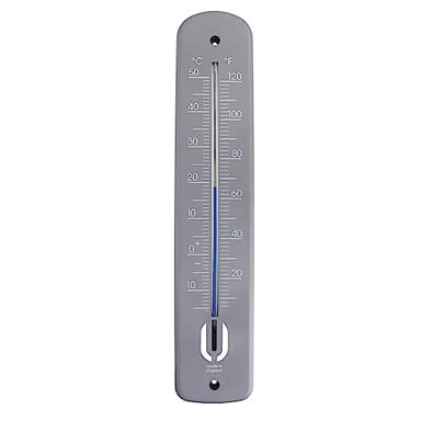 Grande termometro da esterno – termometro da giardino da esterno da 380 mm per uso in giardino, serra, patio, terrazza, capannone, parete classica, termometro da interno o esterno (grigio)