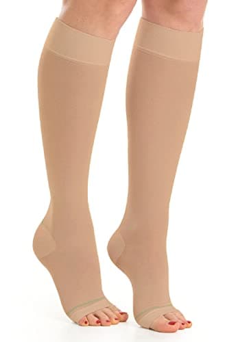Relaxsan Antitrombo M0350A (1 Paio - Beige, L) gambaletti punta aperta antiembolismo per degenza K1 compressione graduata 18-23 mmHg