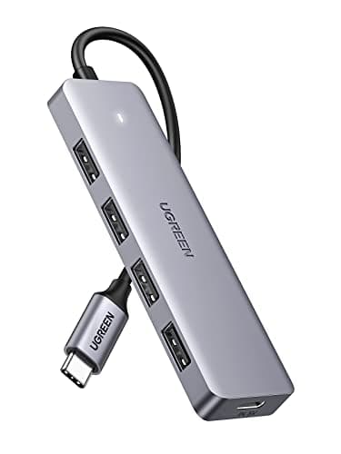 UGREEN Hub USB C 4 Porte 5Gbps Dongle Adattatore Type C OTG per iPhone 16 Plus Max, MacBook PRO Air M3 M2 M1, Galaxy S24 Ultra, Surface (15cm)