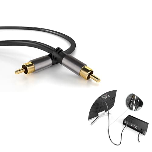 talNite Cavo RCA Audio Digitale per Home Theater, Connettori Dorati 24K, Cavo Coassiale S/PDIF, Maschio a Maschio, Compatibile con HDTV, Subwoofer, Sistemi Hi-Fi