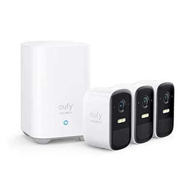 eufy Security eufyCam 2C Kit 3 telecamera wifi esterno senza fili, 180 giorni di durata della batteria, HD 1080p, impermeabilità IP65, visione notturna, compatibile con Alexa, nessun costo mensile