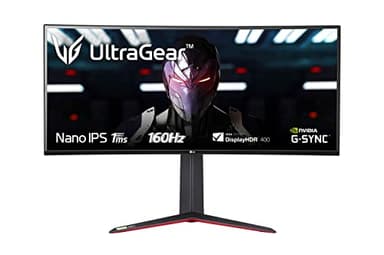 LG 34GN850 UltraGear Gaming Monitor 34" QuadHD UltraWide Curvo 21:9 LED NanoIPS 1ms HDR 400, 3440x1440, G-Sync Compatible e AMD FreeSync Premium 160Hz, HDMI, Display Port, USB Hub, Flicker Safe, Nero