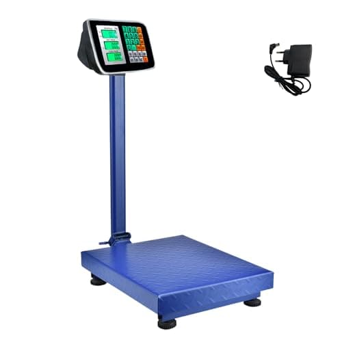Bilancia a Piattaforma Industriale 300kg. Bilancia Digitale Pieghevole con Display LCD. Piattaforma in Acciaio. Bilancia Professionale Multifunzionale, Perfetta per Pacchi, Magazzini, Negozi.