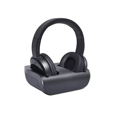 ZANCHIE Cuffie senza fili per TV, cuffie stereo wireless on-ear con stazione di ricarica digitale, per TV, HiFi e DVD, trasmettitore con porta ottica e Aux, portata 100 metri, batteria fino a 10 ore