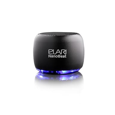 Elari Nanobeat - Mini Cassa Bluetooth Potente con Microfono, Robusta Custodia in Metallo, Luce LED, 5 Ore di Riproduzione, Collegare Due Dispositivi per il Suono Surround Stereo (black)