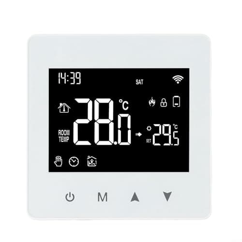 Termostato intelligente WiFi, riservatezza dei dati, programmabile, alimentato a batteria, telecomando APP, funzione antigelo, blocco bambini, per sistemi di caldaia a gas