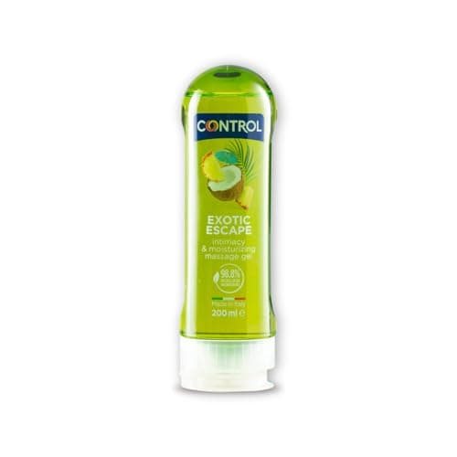 Control Exotic Escape Gel Massaggio 2 in 1 All'Aroma di Frutti Tropicali con 98,8% di ingredienti naturali, 100% Made in Italy, 200 ml