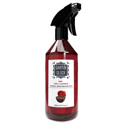 Garten Glück Spray Sgrassatore Barbecue Gas Non Chimico, 500ml - Spray Pulitore per Griglia Barbecue con Acido Citrico per Pulizia Profonda - Efficace Detergente per Pulizia Barbecue Griglia