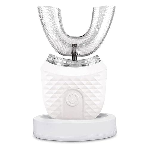 Spazzolino Ad Ultrasuoni Automatico, Spazzolini ad Ultrasuoni a 360 ° Spazzolino Elettrico e Kit di Sbiancamento dei Denti, Spazzolino da Denti per Ricarica, IPX7 Impermeabile (bianco)