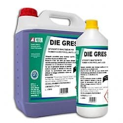 Detergente senza aloni Kiter Die Gres ad acidità controllata per pavimenti in gres porcellanato lucido e opaco, ceramica, granito e pietre silicee. Profumo "frutti", 5 lt