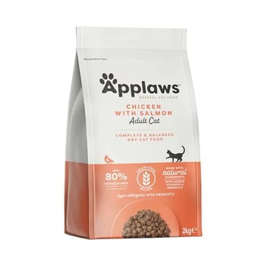 Applaws Alimenti completi per gatti adulti secchi e senza cereali di Applaws, pollo con salmone - sacchetto richiudibile da 2 kg