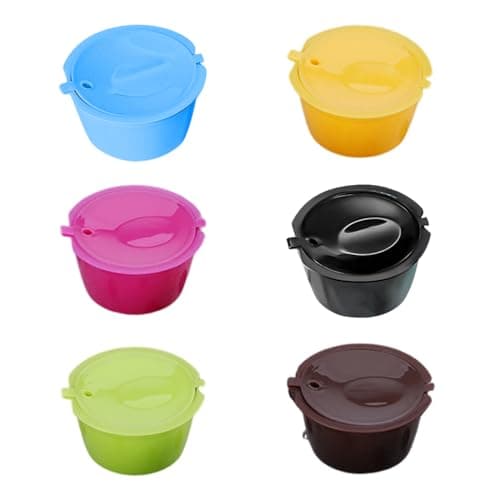 6 pezzi capsula di caffè riutilizzabile, capsule di caffè ricaricabili cialde di caffè riutilizzabili filtro per macchina da caffè DolceGusto,per Cucina e Ufficio,6 colours
