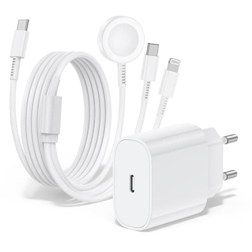 QZIIW Caricatore per Apple Watch, Caricatore USB C 20W Con Cavo Di Ricarica Apple Watch 3-in-1 (2M),Caricatore Apple Watch per Apple Watch Series 9/8/7/6/SE/5/4/iPhone 16/15/14/13/12/11/ipad in Carica