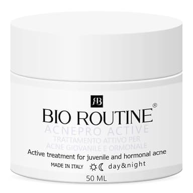 AcnePro Active, Crema Acne Viso | Crema Brufoli Viso |Rimuove Acne Brufoli Iperfezioni Macchie Rosse | Trattamento Anti Acne Giovanile e Ormonale 50ml Bio Routine