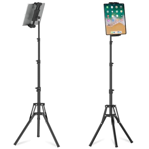 Supporto Treppiede Tablet, Cenawin 152cm Supporto Pavimento per iPad Regolabile in Altezza, Supporto Pavimento per iPad Girevole a 360° Tablet Treppiede per iPad Pro Air Mini 4,7-13,5" Telefono Tablet