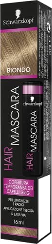 Schwarzkopf Hair Mascara, Mascara Temporaneo per Capelli, Copertura Temporanea dei Capelli Grigi, Colore Biondo, Formato da 16 ml, 16 millilitro, 1