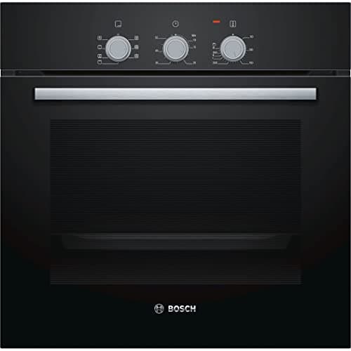 Bosch HBF011BA0 Serie 2, Forno da incasso, Aria Calda 3D: Cottura uniforme fino a 3 livelli, 3 manopole, Nero, 60 x 60 cm