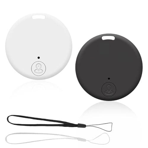 Localizzatore Chiavi 2 pezzi Portachiavi Bluetooth 5.2 Tracker con App, Trasmettitore Wireless per Chiavi, Airtag Smart Tag Android Compatibile con iOS e Android, Lunga Durata (nero e bianco)
