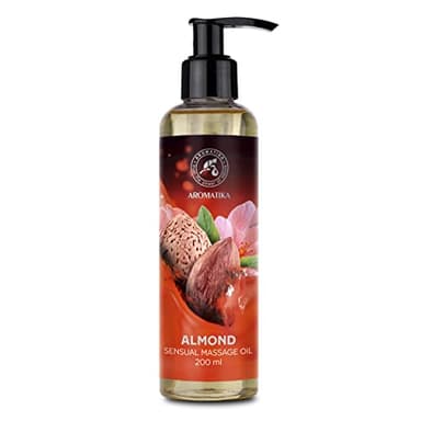 Olio di Bacio alla Mandorla Massaggio Sensuale per Coppia 200ml - Commestibile - per Momenti Sensuali - Naturale - Semi d'uva - per Uomini e Donne