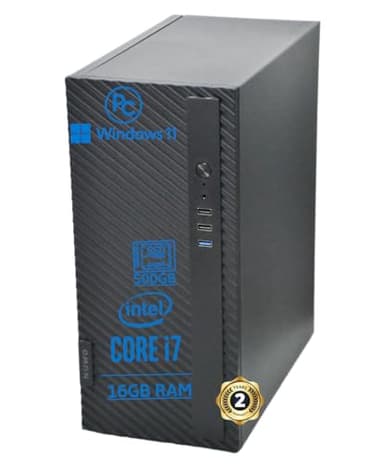 Pc Fisso i7 Intel Core Cpu fino a 3.80ghz, 16gb Ram, Ssd da 500gb, Wifi Incluso USB,Usb 3.0 VGA HDMI, Windows 11 Pro, Office 2019, Computer PC Desktop completo per ufficio,casa pronto all'uso