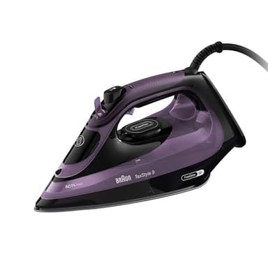 Braun Texstyle9 SI9661VI Ferro da stiro a vapore con 5 Anni di Assistenza, Colpo vapore 250g, Modalità ECOMODE Risparmio energetico, Piastra Freeglide 3D Superceramic, Serbatoio 330ml, viola