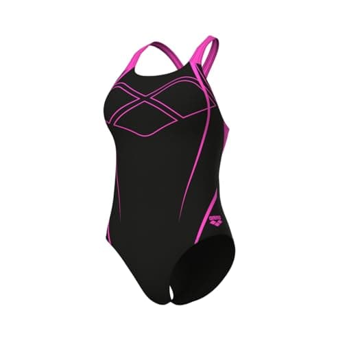 Arena Feel Graphic Swim PRO Back Costume Intero Donna, Costume da Bagno ad Asciugatura Rapida, Costume da Bagno Sportivo in Tessuto Maxfit Eco Resistente al Cloro e al Sale con Protezione UV UPF 50+