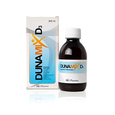 Rafforza le difese immunitarie migliora il Recupero Post Influenzale Recupero muscolare - DUNAMIX D3 Sciroppo con Vit D3, Colostro, Arginina, Iodio, gruppo B,Taurina-200 ml Adulti e Bambini