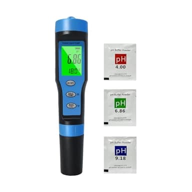 Ueomul Misuratore pH Digitale 4 IN 1 con TDS EC Temperatura, Tester pH Acqua multiparametrico alta precisione risoluzione 0,01 Impermeabile IP67 Analizzatore Qualità Acqua con funzione ATC