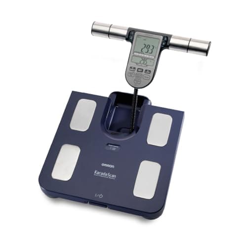 OMRON BF-511 Bilancia Pesapersone Digitale, Calcolo Massa Grassa, Grasso Viscerale, Muscoli Scheletrici, Metabolismo a Riposo, Blu