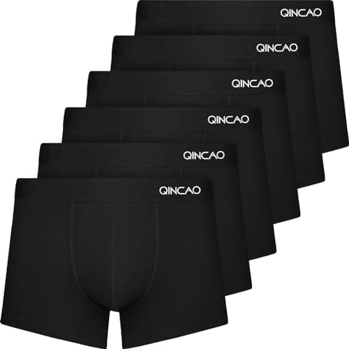 QINCAO - Boxer da Uomo, Confezione da 6 Pezzi, privi di Etichette Che graffiano, Biancheria Intima, Boxer in Cotone, Taglia: S - 4XL