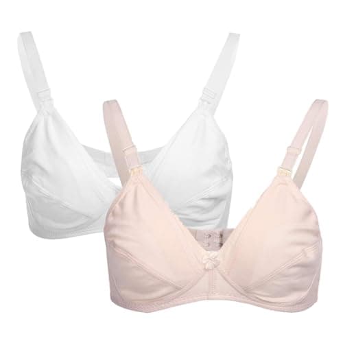 Reggiseno imbottito Allattamento mamma, 2 pezzi Reggiseno Allattamento Senza Ferretto in Cotone con Clips, Coppe morbide Non Imbottite, per Scoprire Il Seno con Una Mano Sola