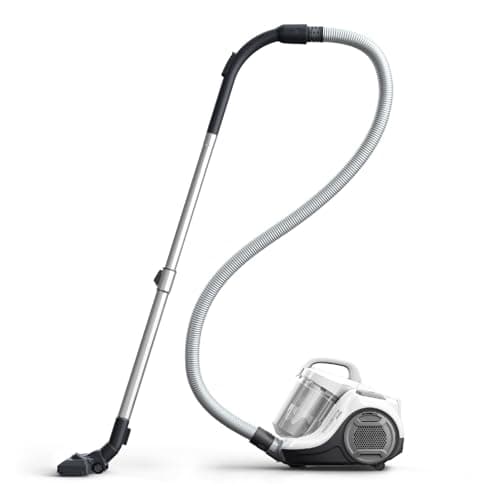 Rowenta Swift Power Cyclonic RO2917, Aspirapolvere a Traino Senza Sacchetto, Potenza 900 W, Motore Silenzioso, Serbatoio facile da Pulire, Bianco/Grigio