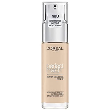 L'Oréal Paris Make up, fondotinta liquido con acido ialuronico e aloe vera, Perfect Match Make Up n. 0.5.N Porcelain 30 ml
