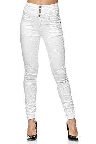 Elara Jeans Donna Vita Alta Push Up Skinny Fit Chunkyrayan Bianco 1949 1 White 36 (S)
