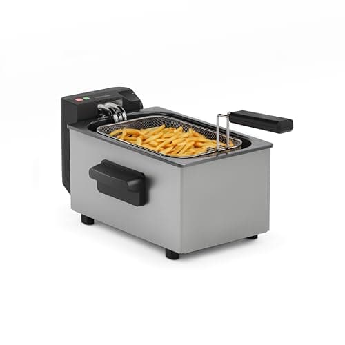 Tristar Friggitrice, 3L Capacità, 2000W, Tecnologia Cool Zone, Acciaio Inossidabile, Termostato Regolabile, Facile da Pulire, Parti Rimovibili, FR-9325