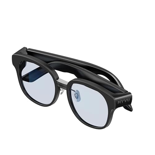 IMIKI MYVU - Smart Glasses AR, Occhiali AR con display MicroLED, funzione traduzione in tempo reale, GPS integrato, teleprompter integrato, Black