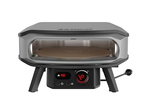 Cozze® ROTATE Pizza Oven Elettrica di Alta Qualità 17" con Pietra Rotante, Regolatore e 2 m, Presa 230V Perfetta per Pizze Croccanti