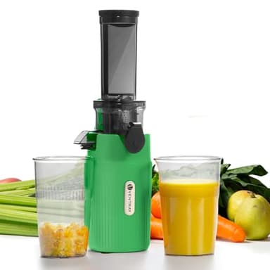 Ventray Ginnie Estrattore Frutta e Verdura - Slow Juicer 60 Giri/Min- Estrattore di Succo con Funzione di Masticazione Inversa, Facile da Pulire, Senza BPA, Cold Press, Spremiagrumi Elettrico, Verde