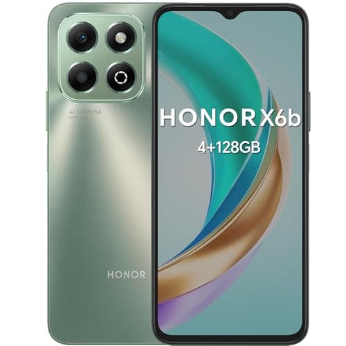 HONOR X6b Smartphone Android 14 Dual SIM NFC, batteria 5200 mAh, 4GB RAM 128GB telefono con Display 6,56 pollici 90Hz, fotocamera 50+2MP, Octa-core cellulare impronta digitale, Forest Green