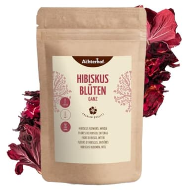 Fiori di ibisco interi secchi 500g | gusto leggermente acido-fruttato | fiori di ibisco commestibili | tè dolce-aromatico all'ibisco | vom Achterhof