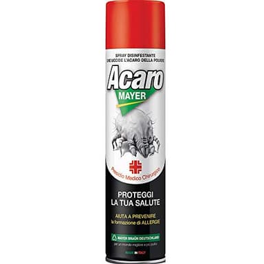 Spray Antiacaro Disinfettante Per Materassi Tessuti Divano Cuscini ACAROMAYER 400 Spray Polvere Anallergico Atossico Insetticida Acaricida Guardaroba
