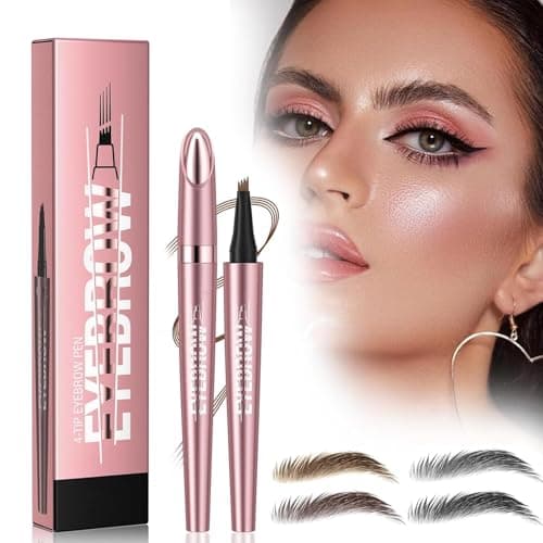 Matita Per Sopracciglia Waterproof,Matita Microblading Sopracciglia,Testa Della Penna a Quattro Punte Matita Sopracciglia Crea Sopracciglia Dall'aspetto Naturale Senza Sforzo (Marrone Scuro)