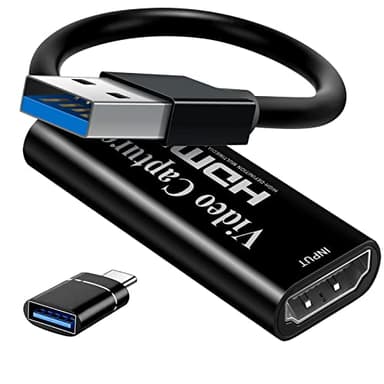 Papeaso scheda acquisizione video, 4K HDMI a USB Game capture card, Full HD 1080p per l'editing di video/giochi/streaming/insegnamento online (nero)