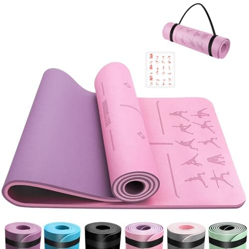 OUTDOUSE Tappetino Yoga,Tappetino Palestra TPE,Yoga Antiscivolo,Pilates,per Palestra,Pilates,Fitness,Sport,Yoga Mat con Tracolla ,183x61cm