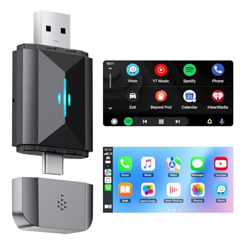 Volam 2 in 1 Adattatore per Carplay Android Auto, Wireless Converte Carplay Android Auto cablato di fabbrica senza fili, adatto per Audi/VW/Opel/Citroen (2016+), 5 GHz WiFi