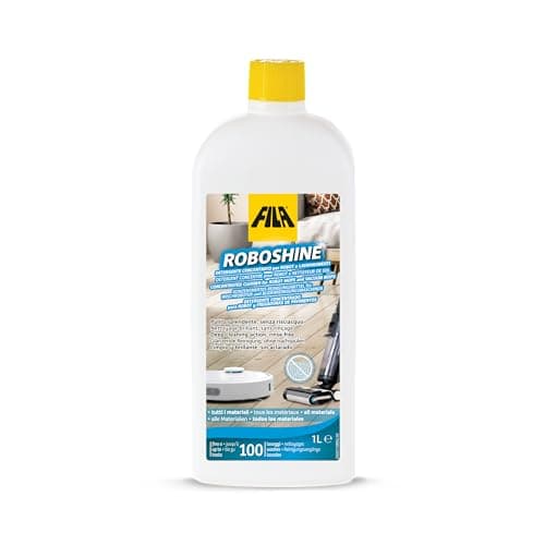 FILA Surface Care Solutions Detergente per Tutti i Robot Aspirapolvere Lavapavimenti e Lavasciuga, Fino a 100 Lavaggi, Detersivo Pavimenti per Ogni Tipo di Superficie, Incolore, 1 Litro, 1000 unità